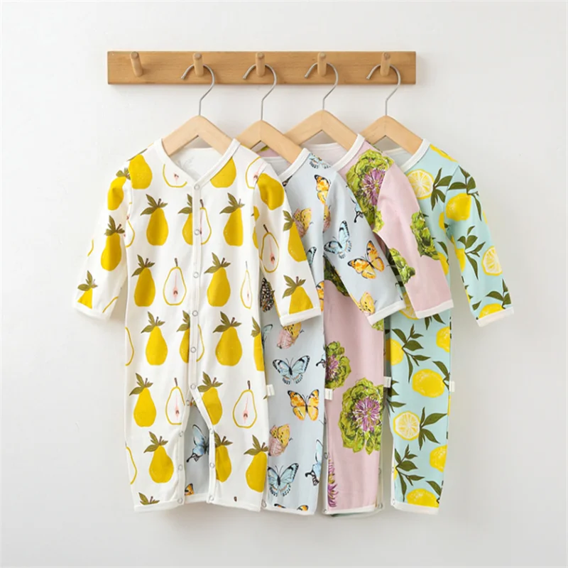 

Комбинезоны для новорожденных девочек весенне-осенние модные комбинезоны с принтом Комбинезоны для младенцев хлопковые с длинным рукавом ...