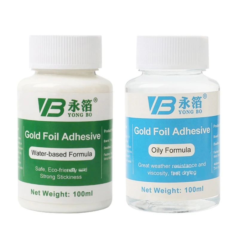 

Листы золотой фольги, клей для позолоты, 100 мл, клей для позолоты, клей для позолоты листового металла для сусального золота,