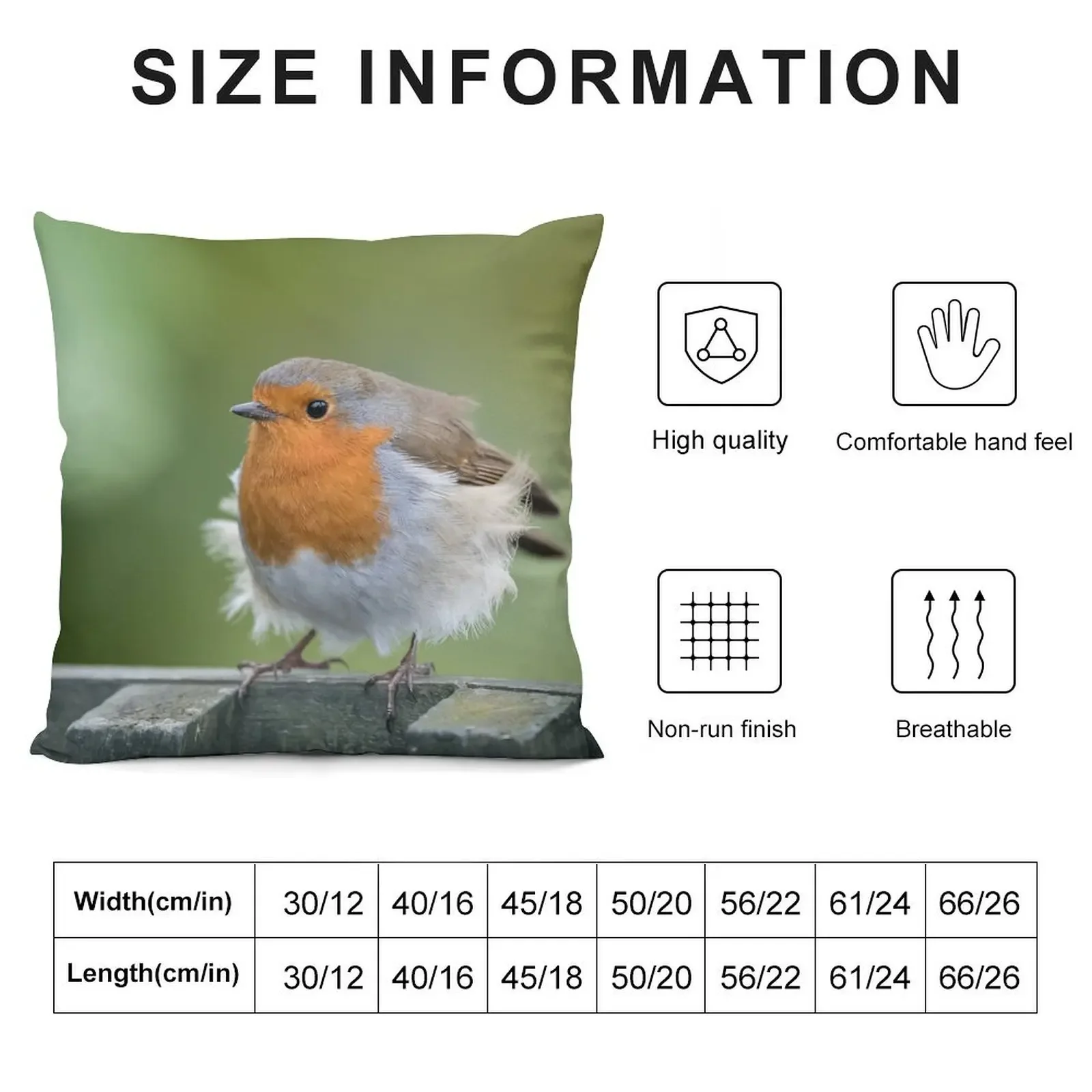 Европейский робин (Эрисакус Рубекула) Декоративная подушка Рождественские