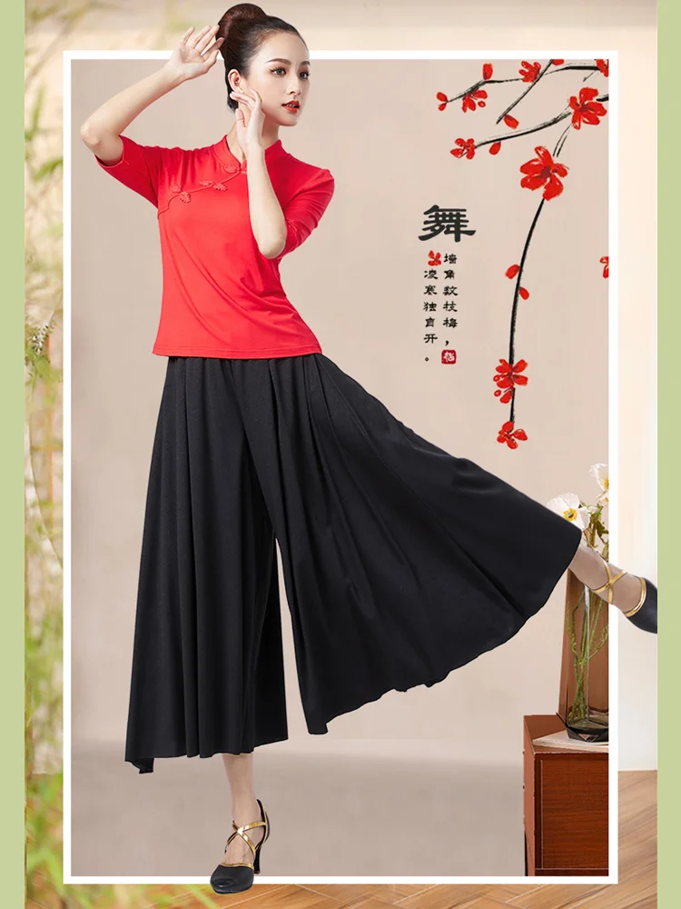 

2022 Spring and Summer New Chiffon Japanese and Korean Style Pants Skirt Two Piece SetsTeam Performance Dance Dresses for Women