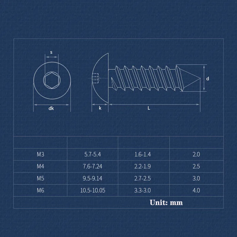 5-50 шт. Саморезы из нержавеющей стали 304 с круглой головкой и внутренним