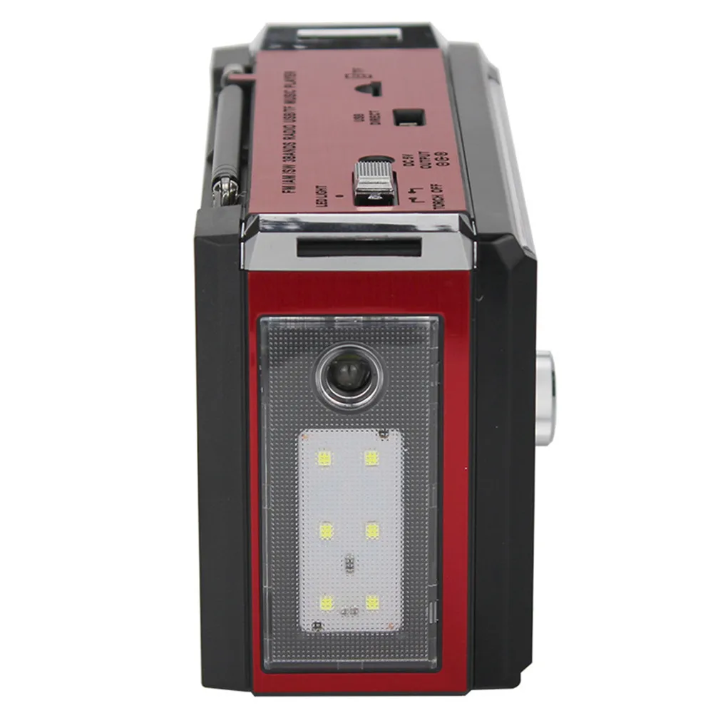 Portable FM/AM/SW 3-band radio TF card U disk MP3 player LED lighting lamp strong light emergency power supply USB SV |