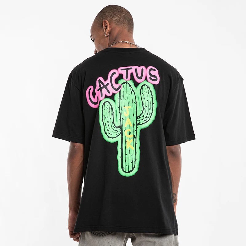 

2022 Summer TRAVIS SCOTT Cactus Jack Airbrushed Astroworld Tee T-Shirt High Street Men Women 1:1 TS Hip Hop Casual Men T Shirt