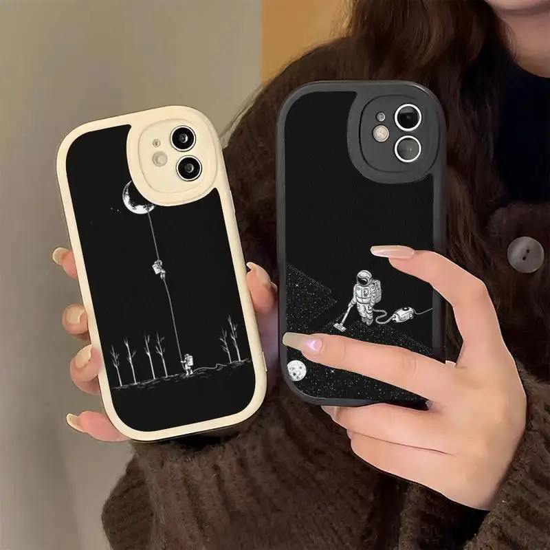 

Astronaut Moon Phone Case Hard Leather Phone Case for iPhone 13 12 Mini 11 14 Pro Max Xs X Xr 7 8 Plus 6 6s Se 2022 silicone