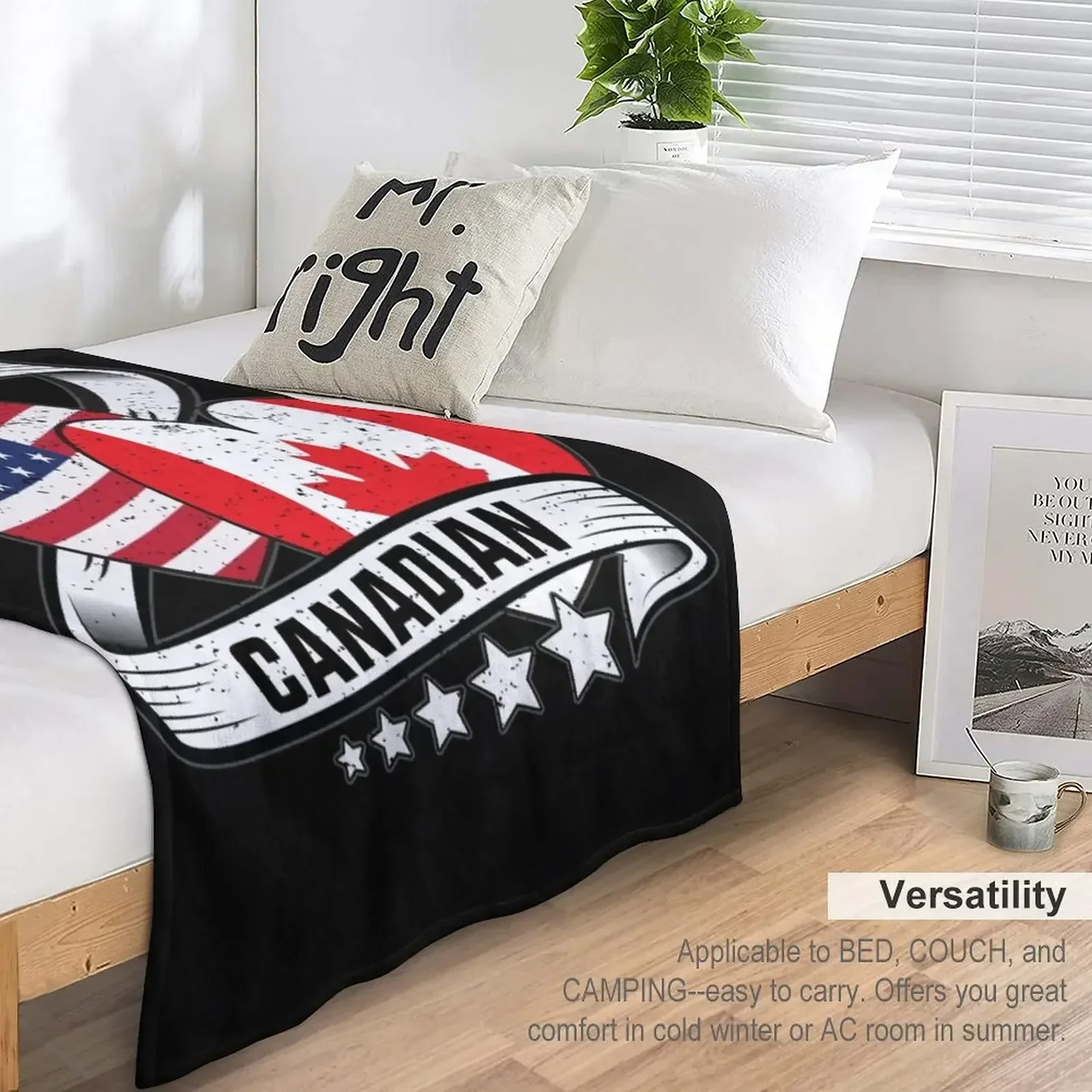 Полуамериканский полуканадский флаг канадское американское одеяло на заказ