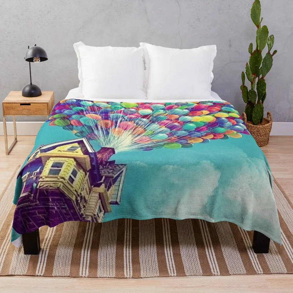 

House in the airThrow Blanket Embroidered Blanket For Sofa