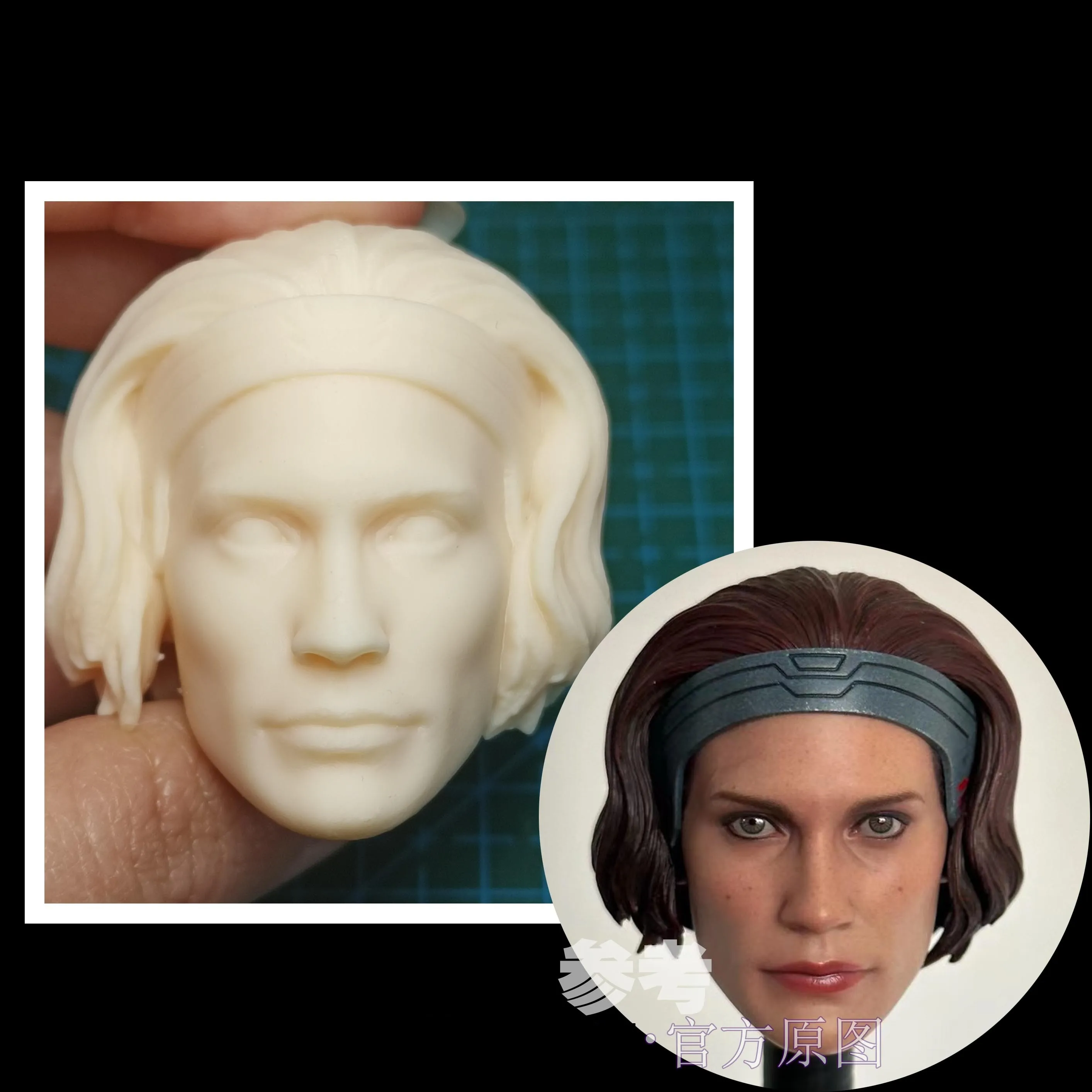 

1/6 / 1/12 Неокрашенная женская голова, резная модель, подходит для экшн-фигурок 12/6 дюймов, куклы