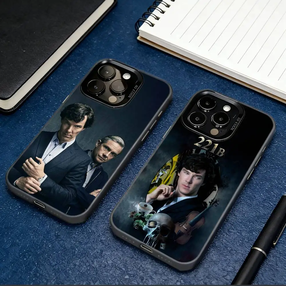 Фото Чехол для телефона S-Sherlock H-Holmes для iPhone 17, 16, 15, 14, 13, 12, 11 Plus, Pro Max, XS, цветной, серебристо-черный №1