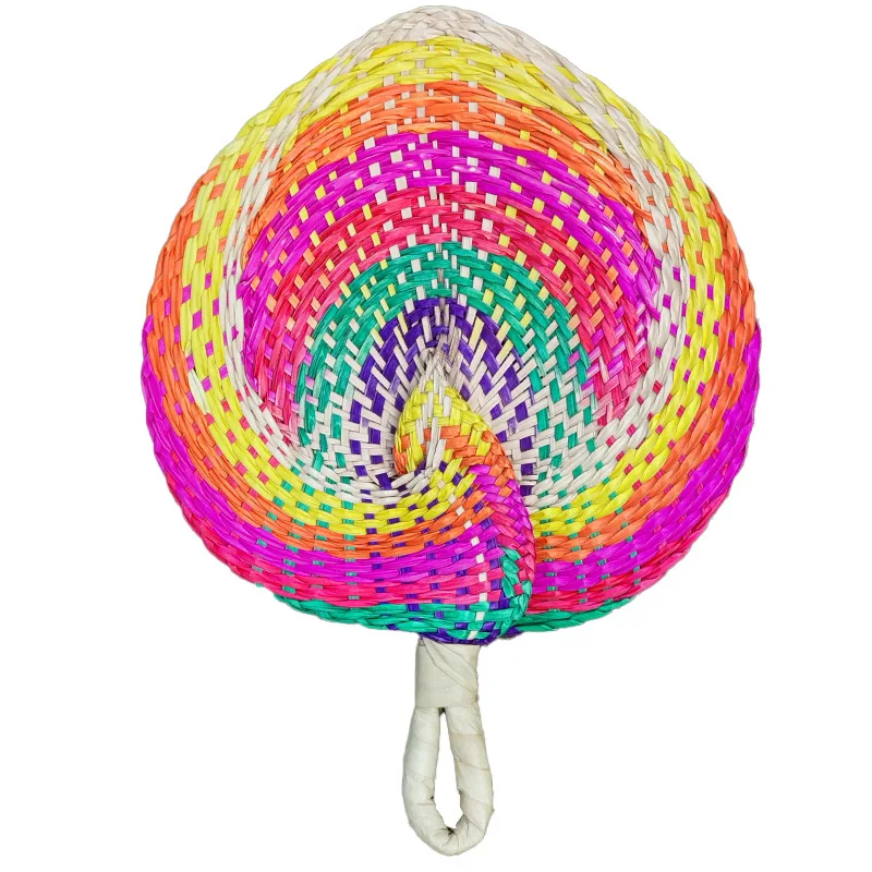 Женский натуральный Плетеный ручной вентилятор пальмовый хвост Летний большой