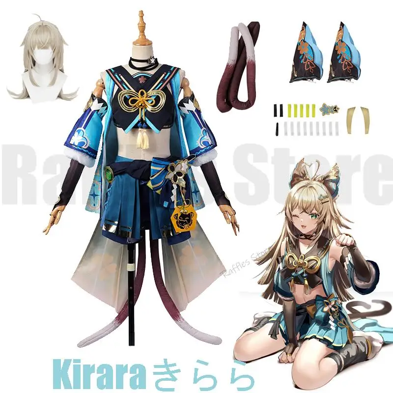 

Kirara Cosplay Costume Wig Ear Tail Kawaill Cat Game Genshin Impact Cute Kirara Dress Halloween Kitty Costume for Women Girl. _O