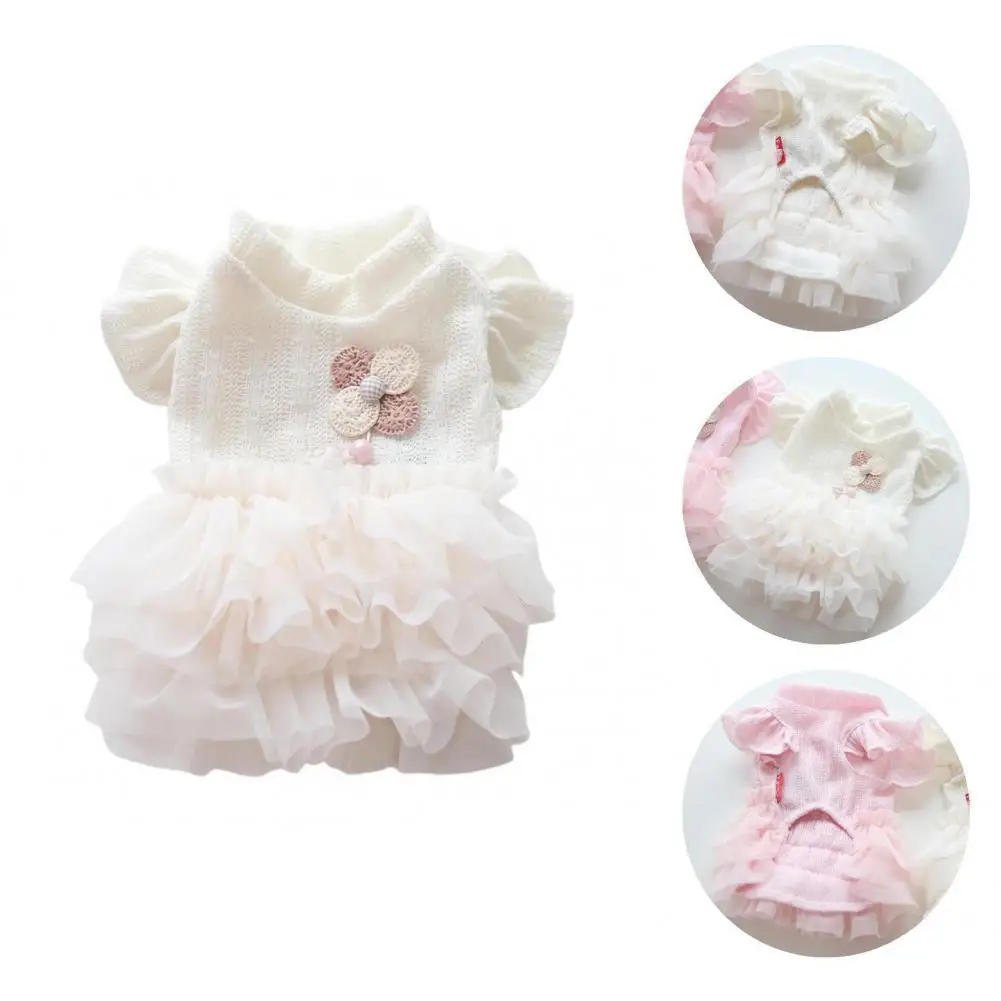 

Stylish Pet Skirt Soft Touching Splicing Small Medium Cats Pet Dress Puppy Dress Dog Dress