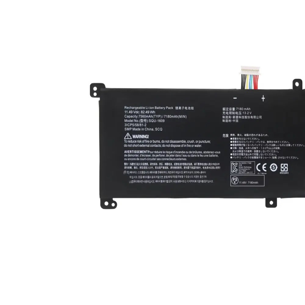 SQU-1609 1611 1710 1713 1714 Аккумулятор для ноутбука Hasee Thunderobot 15G870-XA70K Dino-X5ta X6 X7A 4K X8S Thor 911S Z6-KP5G