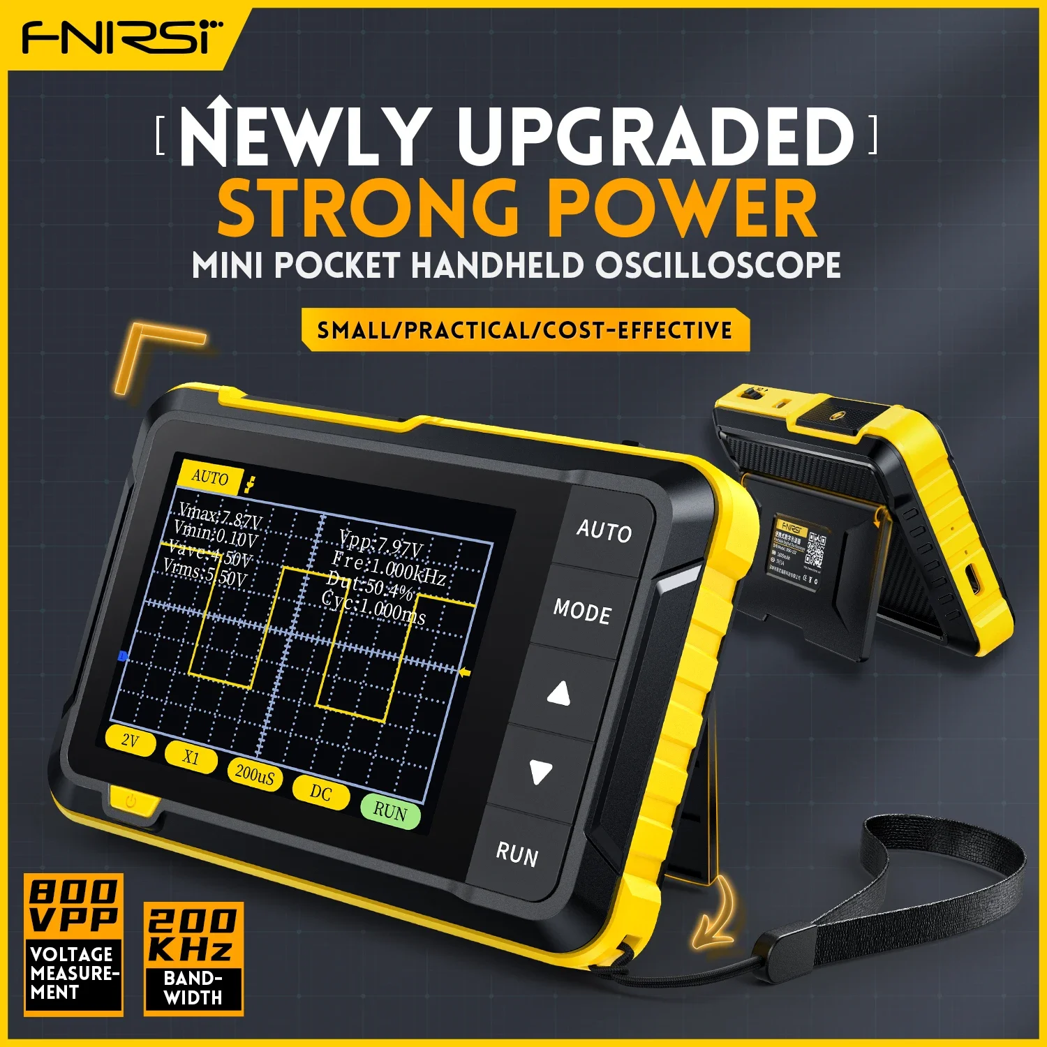 Портативный цифровой мини-Осциллограф FNIRSI DSO152 200 Мвыб./с аналоговая полоса