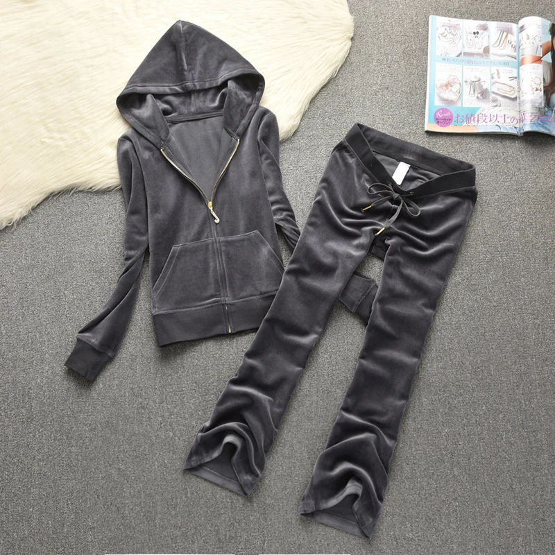 Женский комплект из двух предметов осень 2024 женская бархатная толстовка и