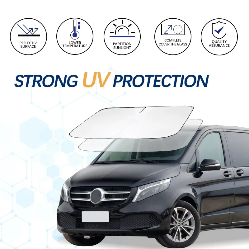 Фото Для Mercedes Benz V Class V260L W447 W448 Солнцезащитный козырек на лобовое стекло Солнцезащитный козырек Защитный козырек от солнца Складные блоки УФ-лучей Keep Cooler №2