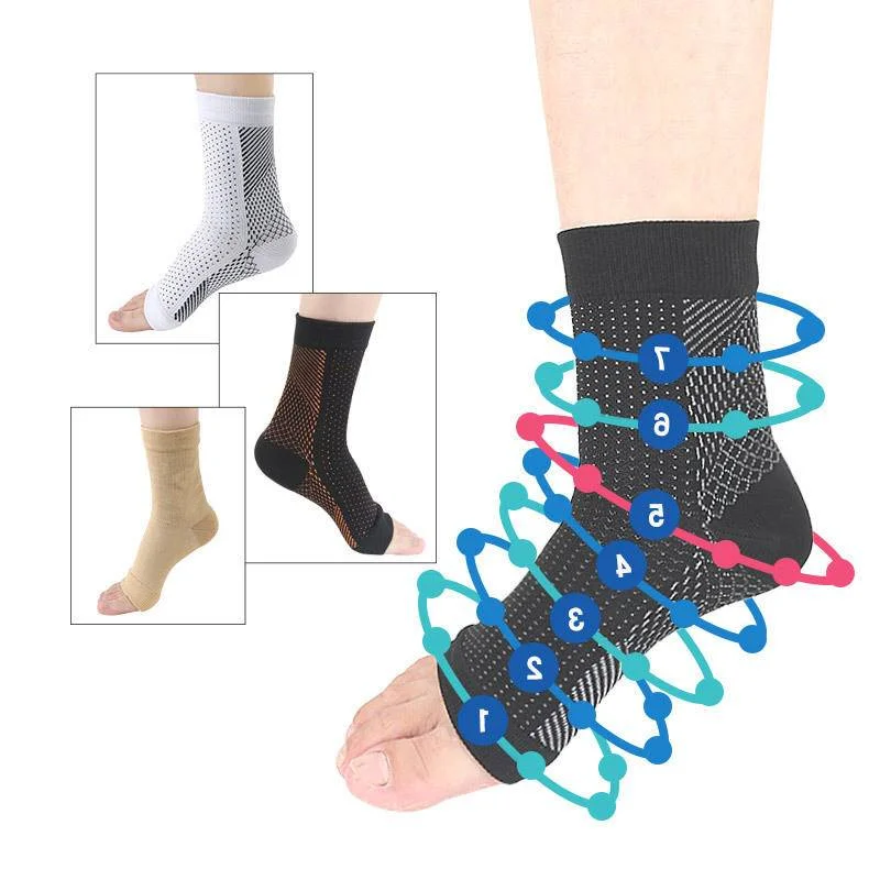 

1 Pair Compression Sleeve Sport Ankle Brace Plantar Fasciitis Socks for Achilles Tendonitis Joint Pain Reduce Swelling Heel Spur