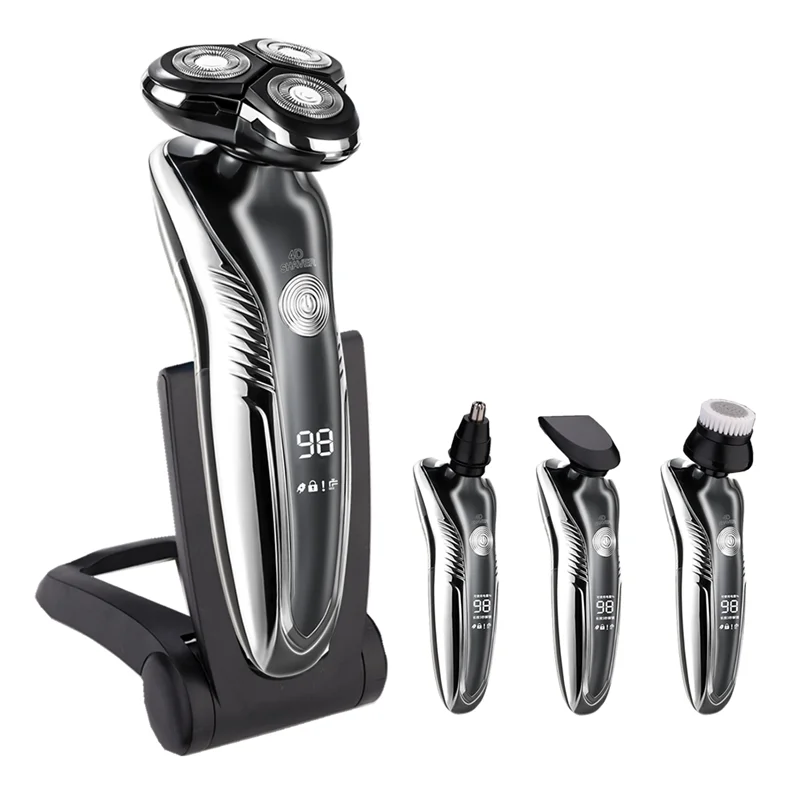 

4 In 1 Electric Shaver Washable Rechargeable Electric Razor Cutting Shaving Machine for Men Beard Trimmer Wet-Dry Dual Use