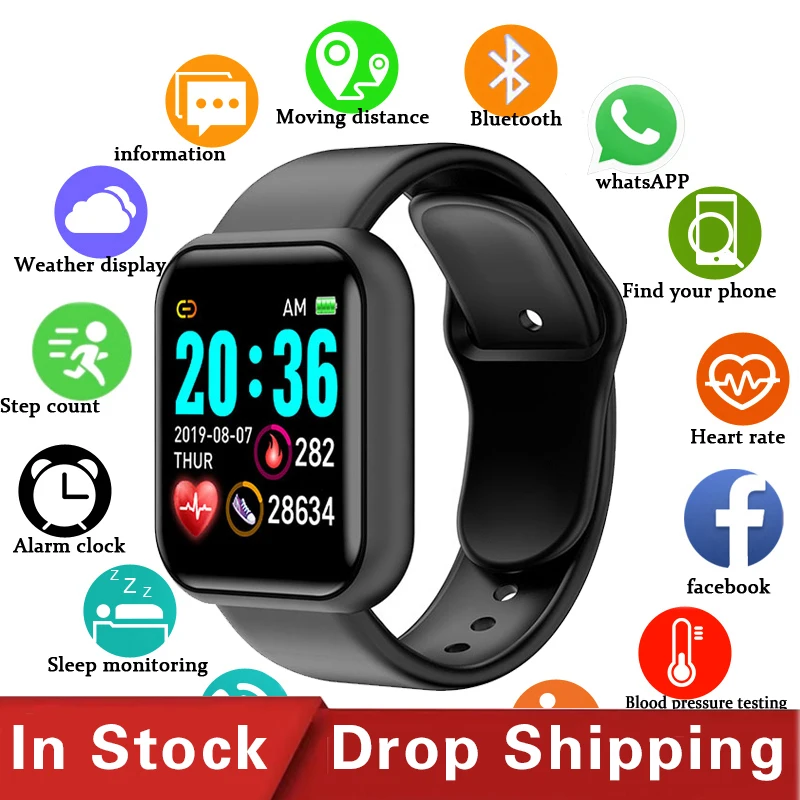 

Y68 Smart Watch Android Ios Bluetooth Finess Tracker Pedometer Smartbracelet Heart Rate Blood Pressure Monitor Smartwatch D20
