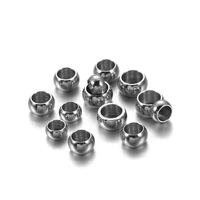120pcs 1 5 2 5 4mm stopper spacer beads stainless steel big hole crimp end beads diy jewelry finding making supplies accessories