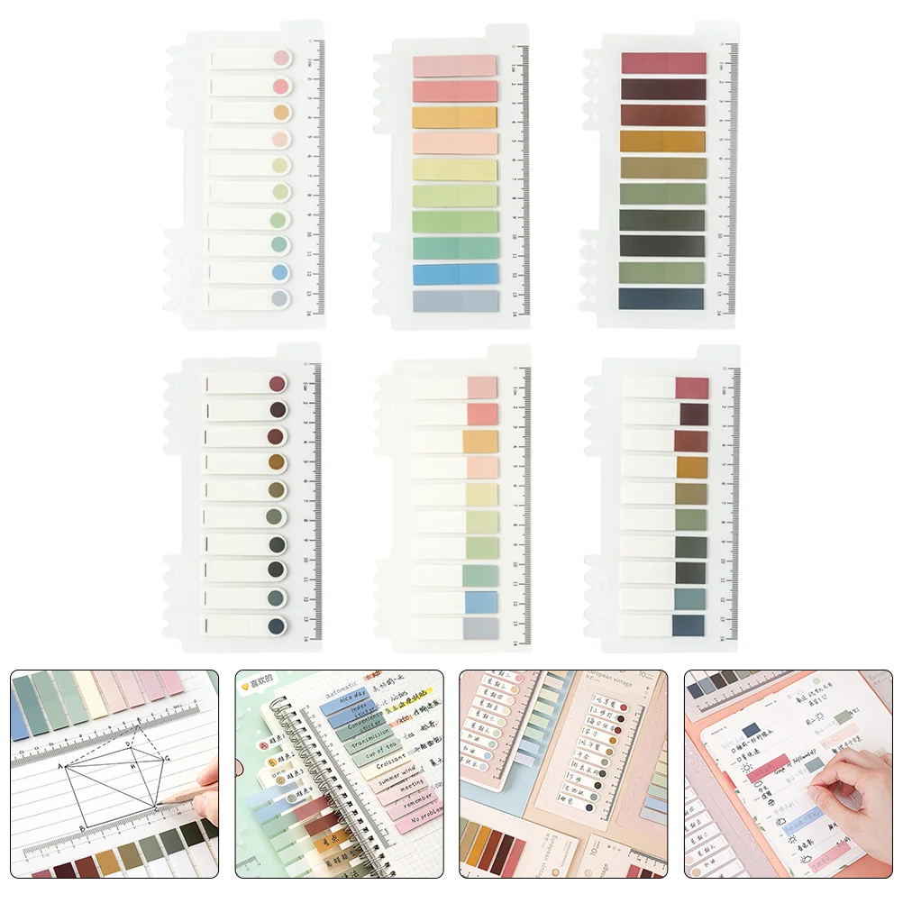 

6 Sets Colorful Page Tabs Decor Page Marker Paper Page Label Sticky Page Tabs