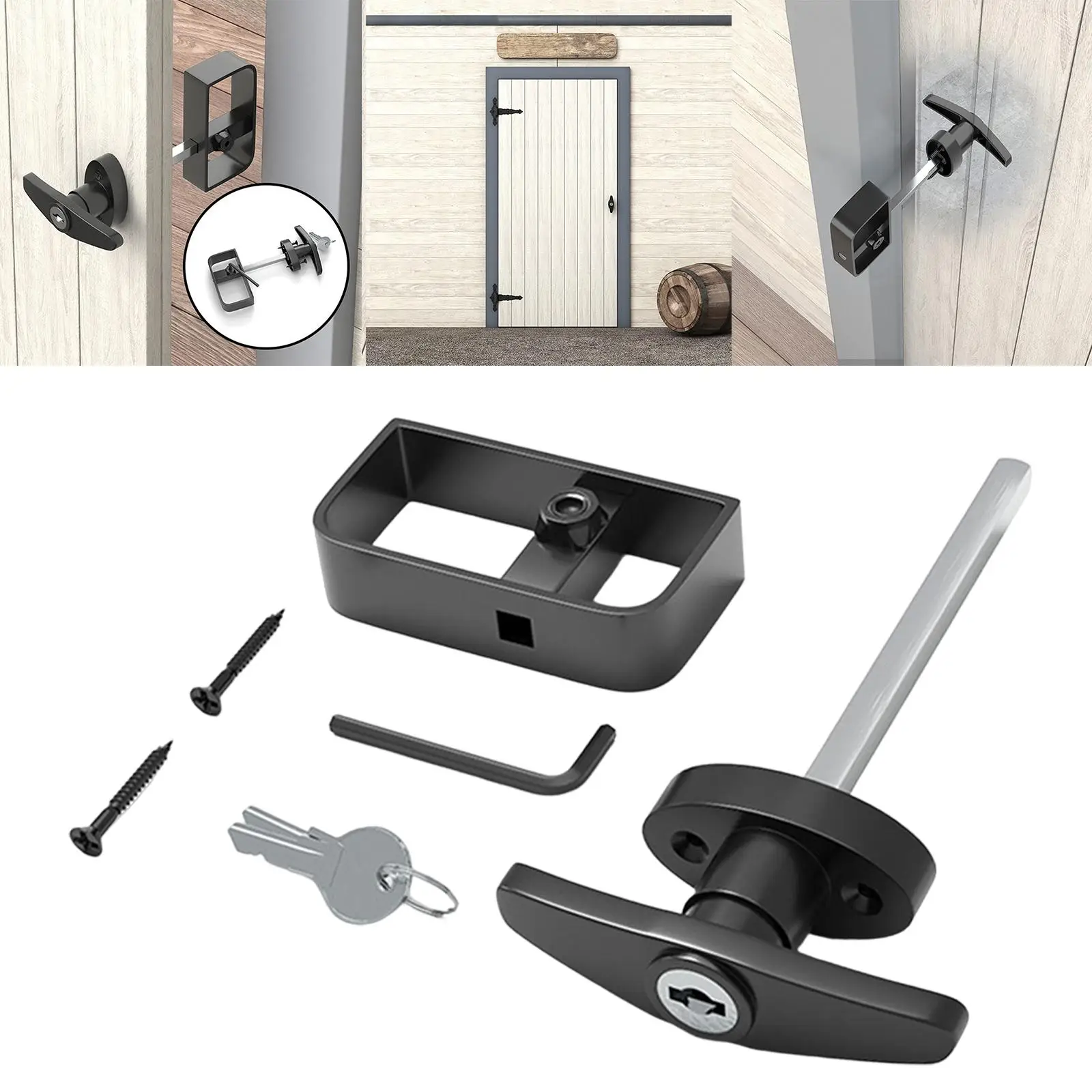 

T Handle Lock Locking with Keys Cabinet Lock Locks Electric Cabinet Lock Replacement for Gate Toolbox Truck Trailer Shed
