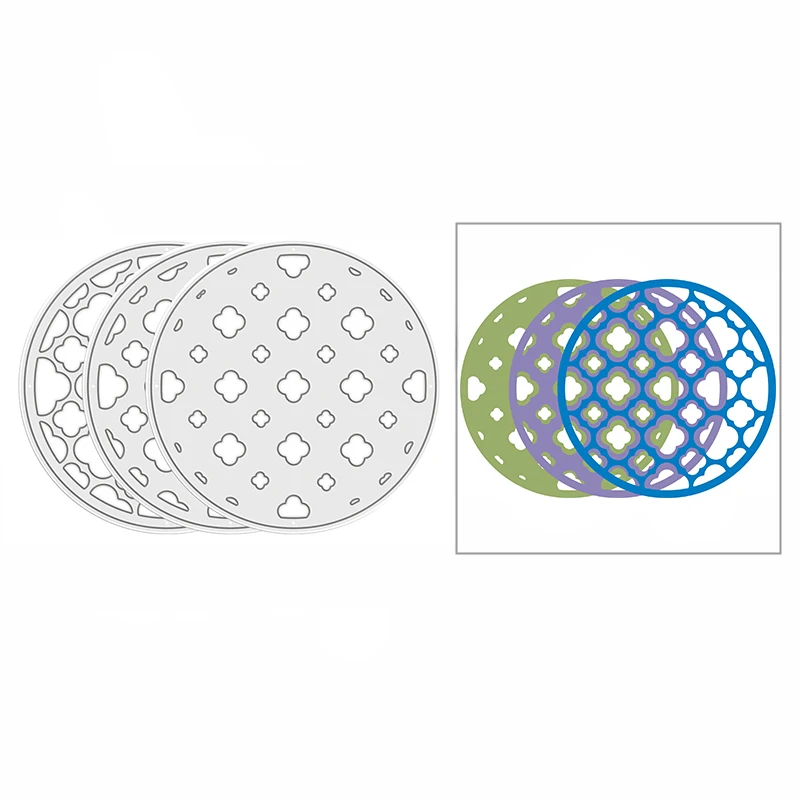 

New 2022 DIY Layered Floral Print Round Craft Metal Cutting Dies for Scrapbooking and Card Making Decorative Embossing No Stamps