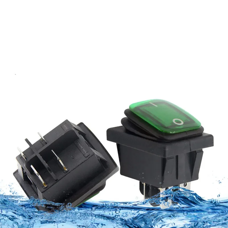 QQQ10pcs Водонепроницаемый кулисный переключатель KCD4-2X1N Светодиодная лампа