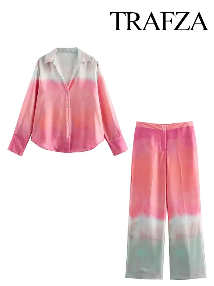 TRAFZA женские комплекты с отложным воротником и длинными рукавами однобортные