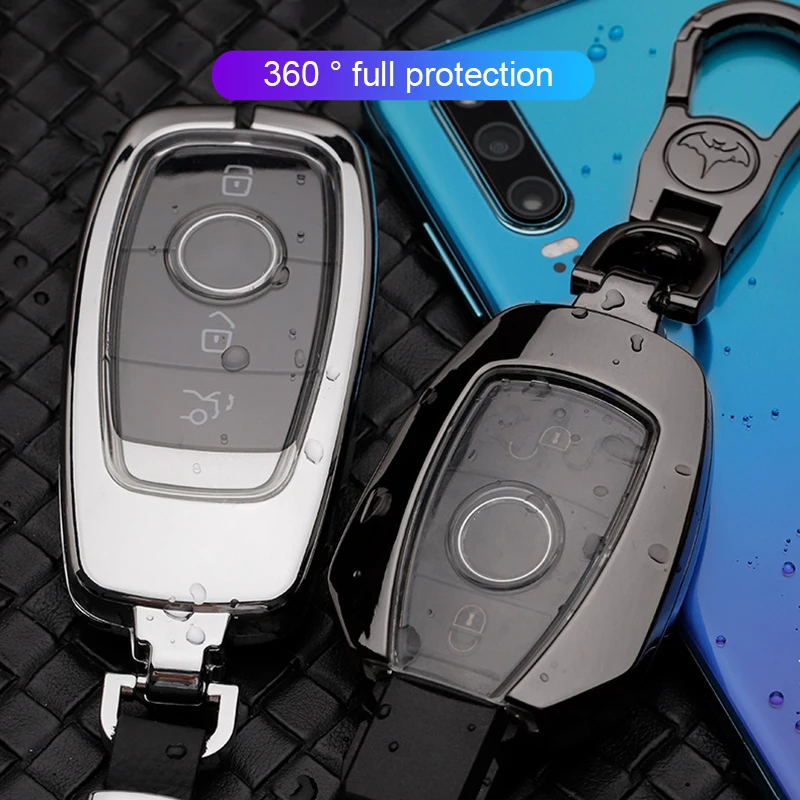 

1Pcs Metal key case cover protective shell holder Auto Accessories for Mercedes benz E200L/E300L/C180l/C200L/C260L/GLC/A200L