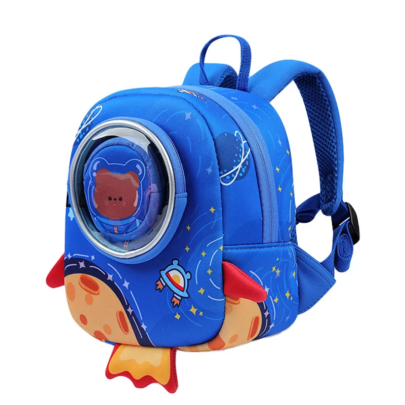 Children's Cartoon Baby Anti Loss Bag Kindergarten Backpack Aerospace Toddler Cute Schoolbag Breathable Waterproof Ultralight
