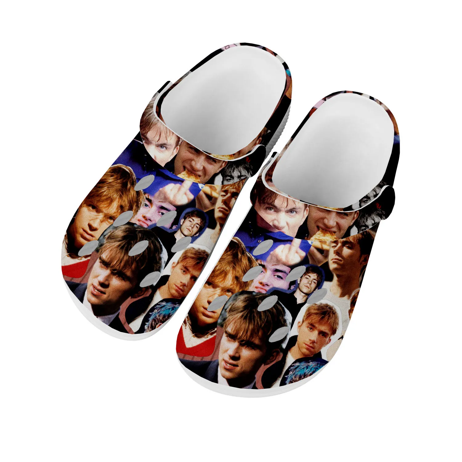 

Blur Band Rock Band Pop Home Clogs Custom Water Shoes Mens Womens Teenager Shoe Garden Clog Breathable Beach Hole Slippers White