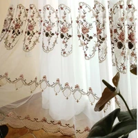 european and american luxury tulle curtains for living dining room bedrooms big flower embroidered sheer curtains for kitchen 5