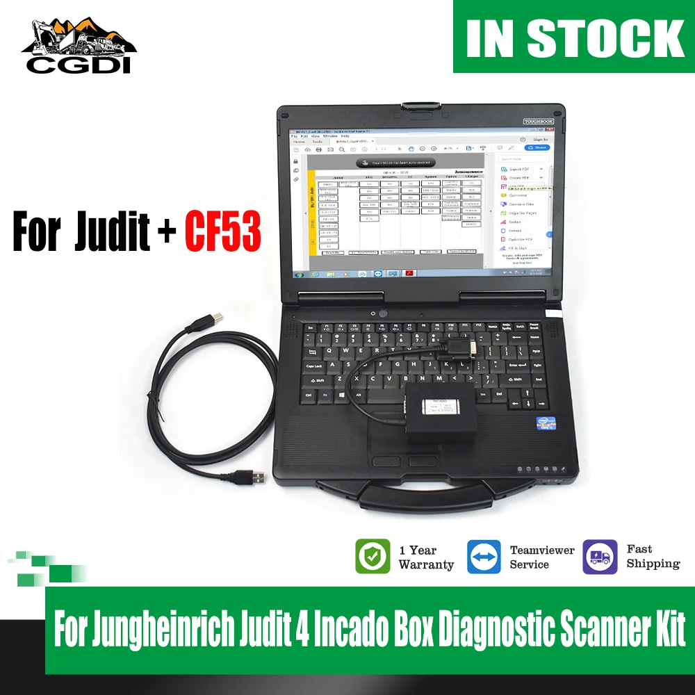 

CF53 Laptop for Judit 4.36 Software Incado Box Diagnosis Kit Auto Jungheinrich JUDIT 4 Full Forklift Tools Diagnostic Scanner