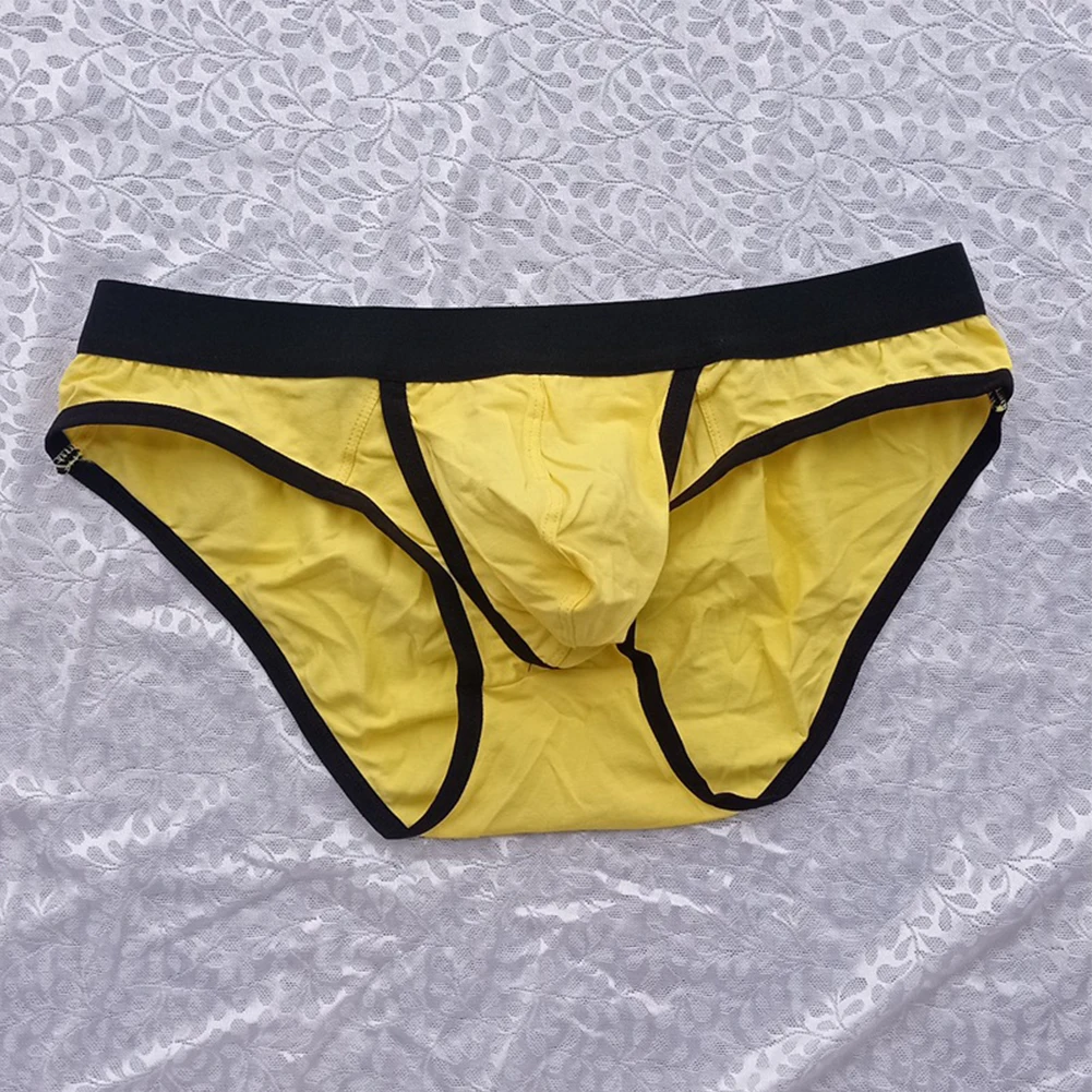 

Men Cotton Comfortable Skin-Friendly Briefs Sexy Dick Hole Pouch Panties Low Rise Elastic Underpants Moisture Wicking Underwear