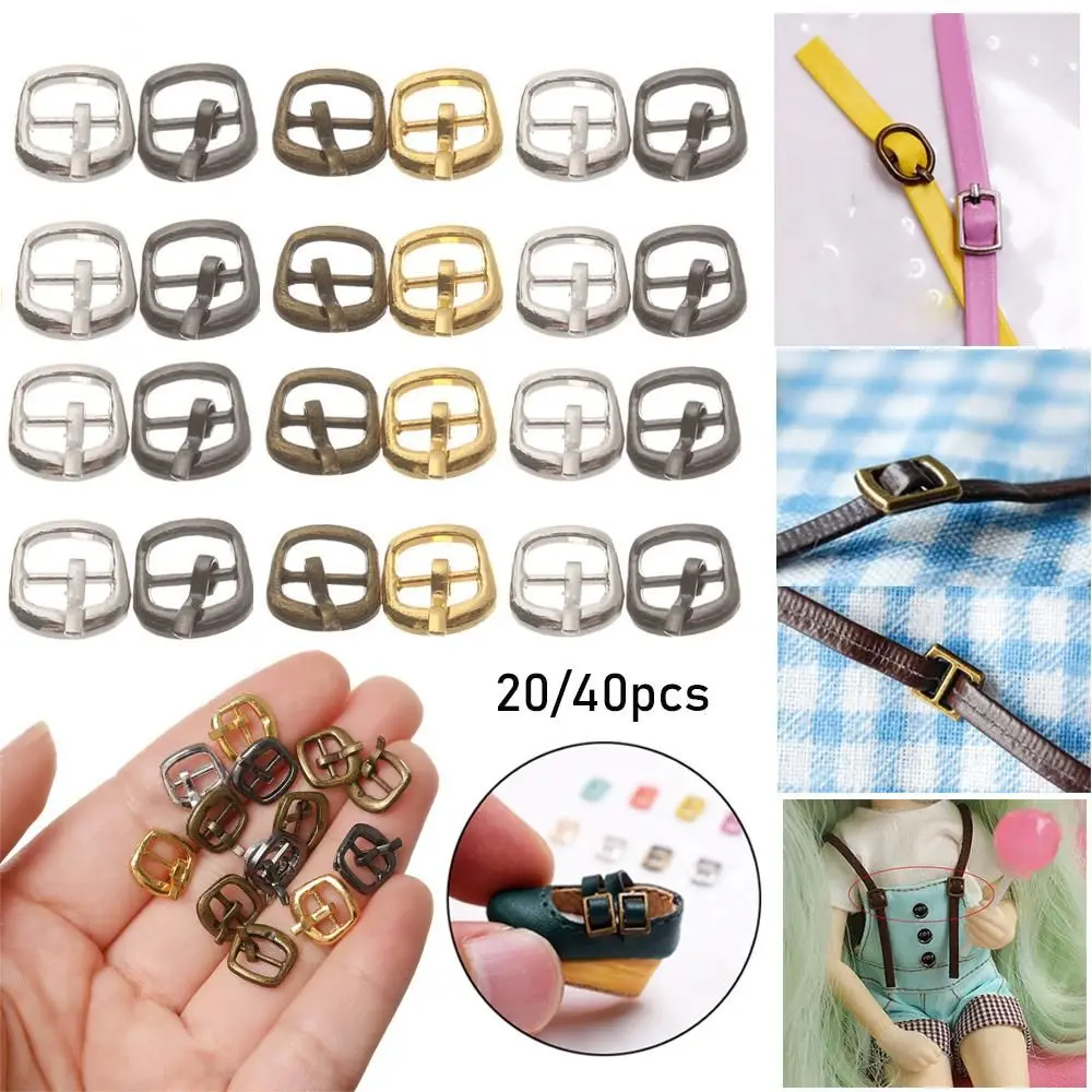 

20/40pcs Newest 7mm 4 Colors Mini Ultra-small Belt Buttons Doll Bags Accessories Diy Dolls Buckles Tri-glide Buckle