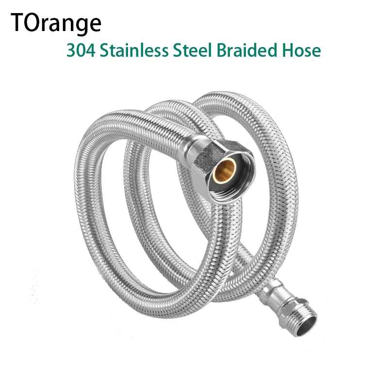 

Шланг 304 внутренняя и внешняя из нержавеющей стали, плетеная водопроводная труба, металлическая водопроводная труба, редукционная водопроводная труба плюс удлинительные фитинги, 1 шт.