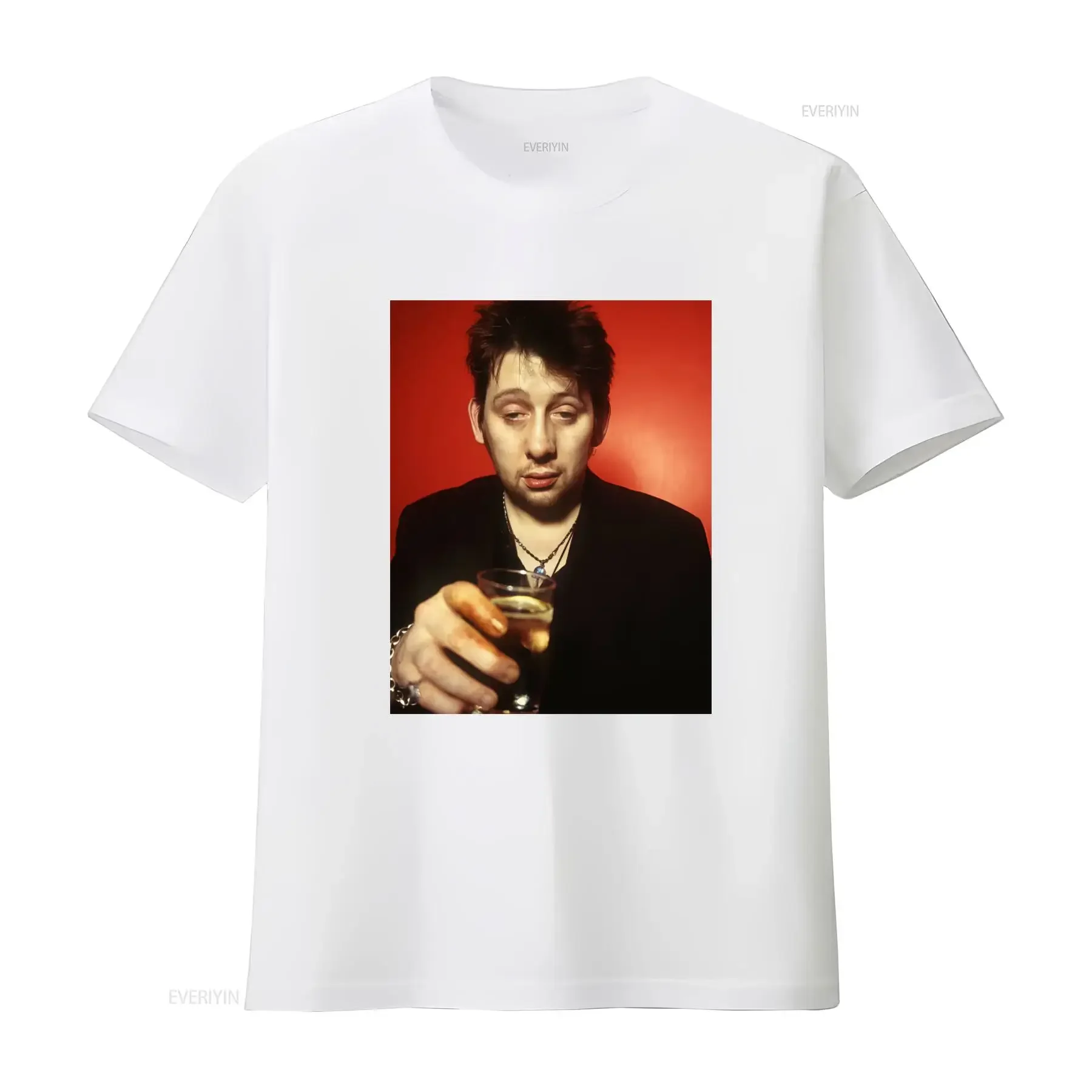 Фото Футболка Shane Macgowan Drinking Ireland Irish Culture The Pogues, идеально подходящая для любителей музыки, винтажная, повседневная, с эффектом потертости, эластичная. №3