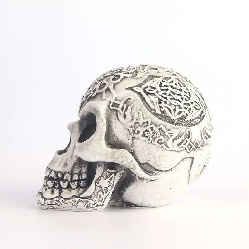 Vilead Резная Голова человека Череп статуя из смолы ремесла реквизит фильма