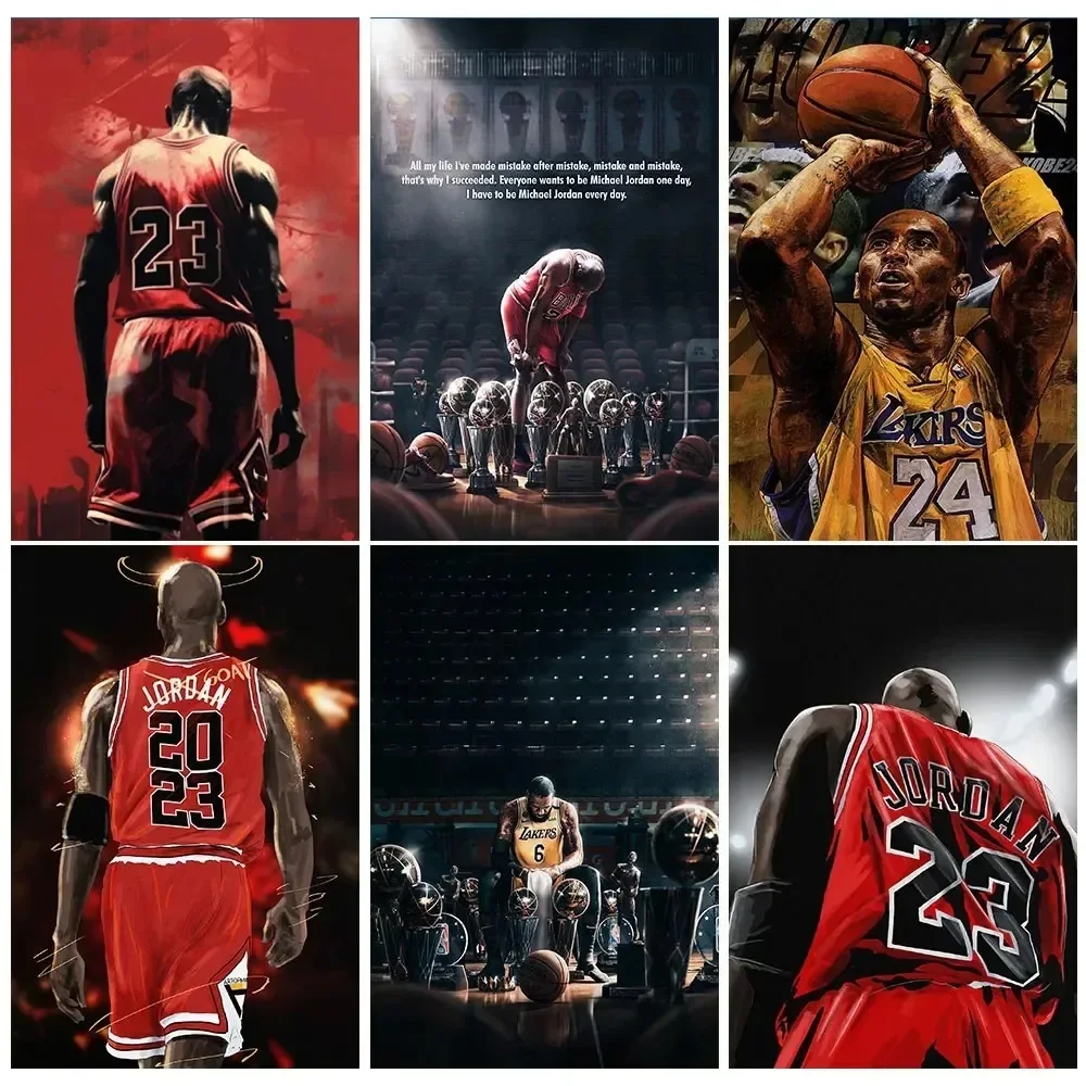 Мотивационные Баскетбольные Постеры С Принтами-стивен Карри Коби Брайант Холст