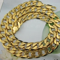 heavy 10mm12mm yellow gold color curb link chain necklace men link clavicle choker jewelry gift