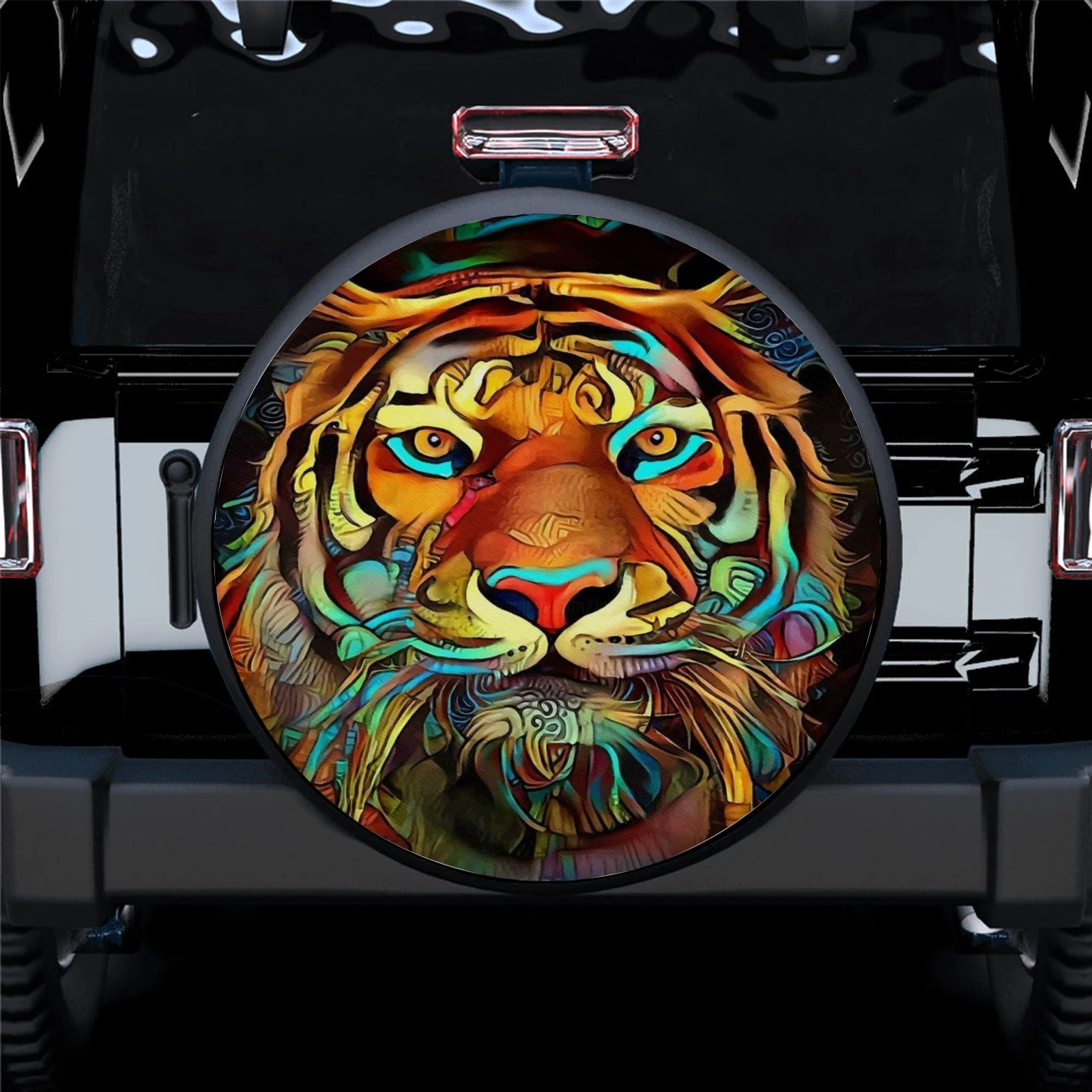 

Tiger Animal SUV Car Tire Cover Father's Gift Auto Parts Spare Tire Cover Personalized Camper Tire Cover