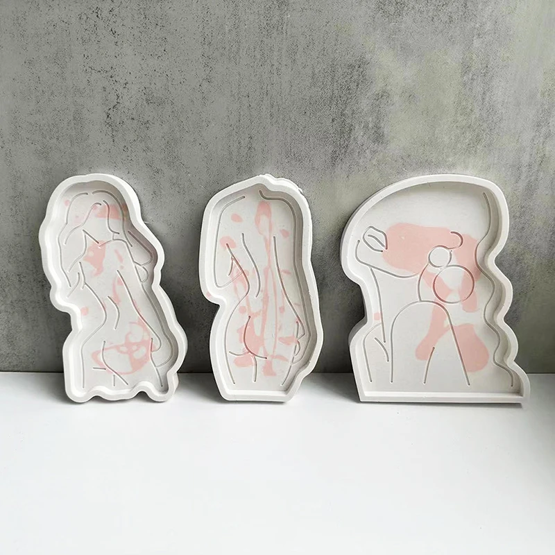 

Women Model Plate Storage Tray Epoxy Resin Mold DIY Girl Body Dish Tray Silicone Mold Coaster Tray Dish Plaster Cement Mould