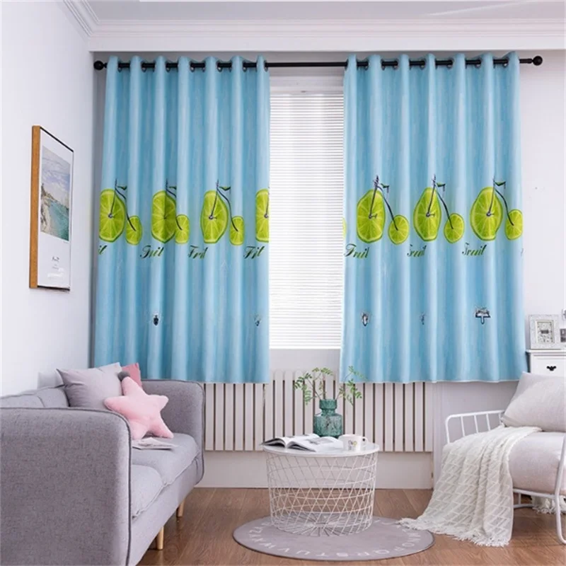 

2022 Home Decoration Living Room Bedroom New Single-Sided Light Printing Curtain Blackout Pastoral Curtain Bedroom Bay Window