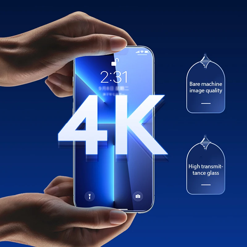 4Pcs Protective Tempered Glass For iPhone 11 12 13 14 Pro Max Screen Protector For iPhone XR XS Max 7 8 6S Plus SE Glass Film