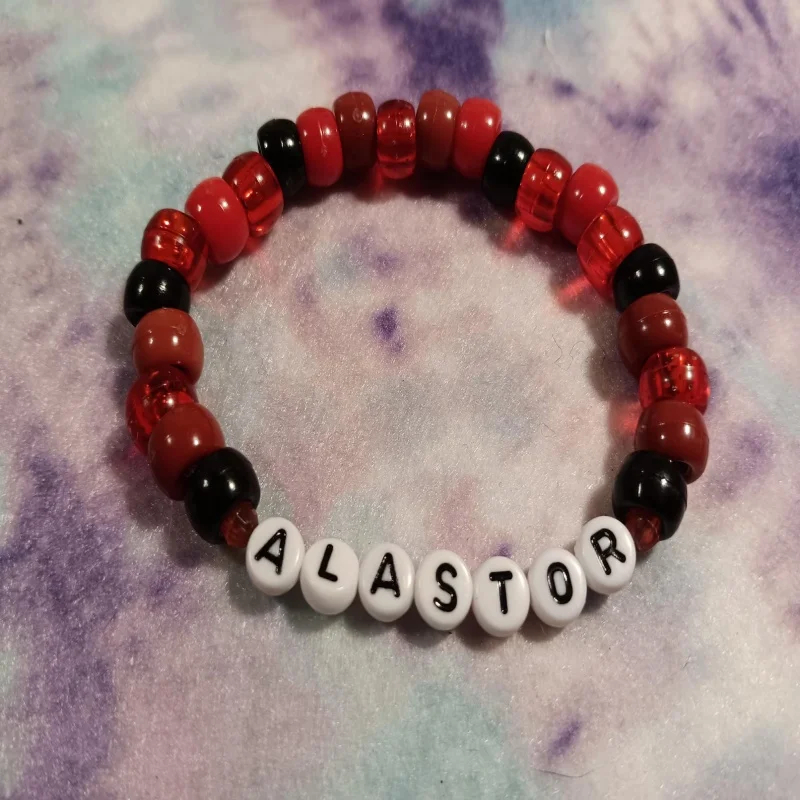 Фото Изготовленные на заказ браслеты Hellish hahaz1n Y2k Kandi в стиле демона, вдохновленные персонажем, ювелирные изделия ручной работы из бисера №3