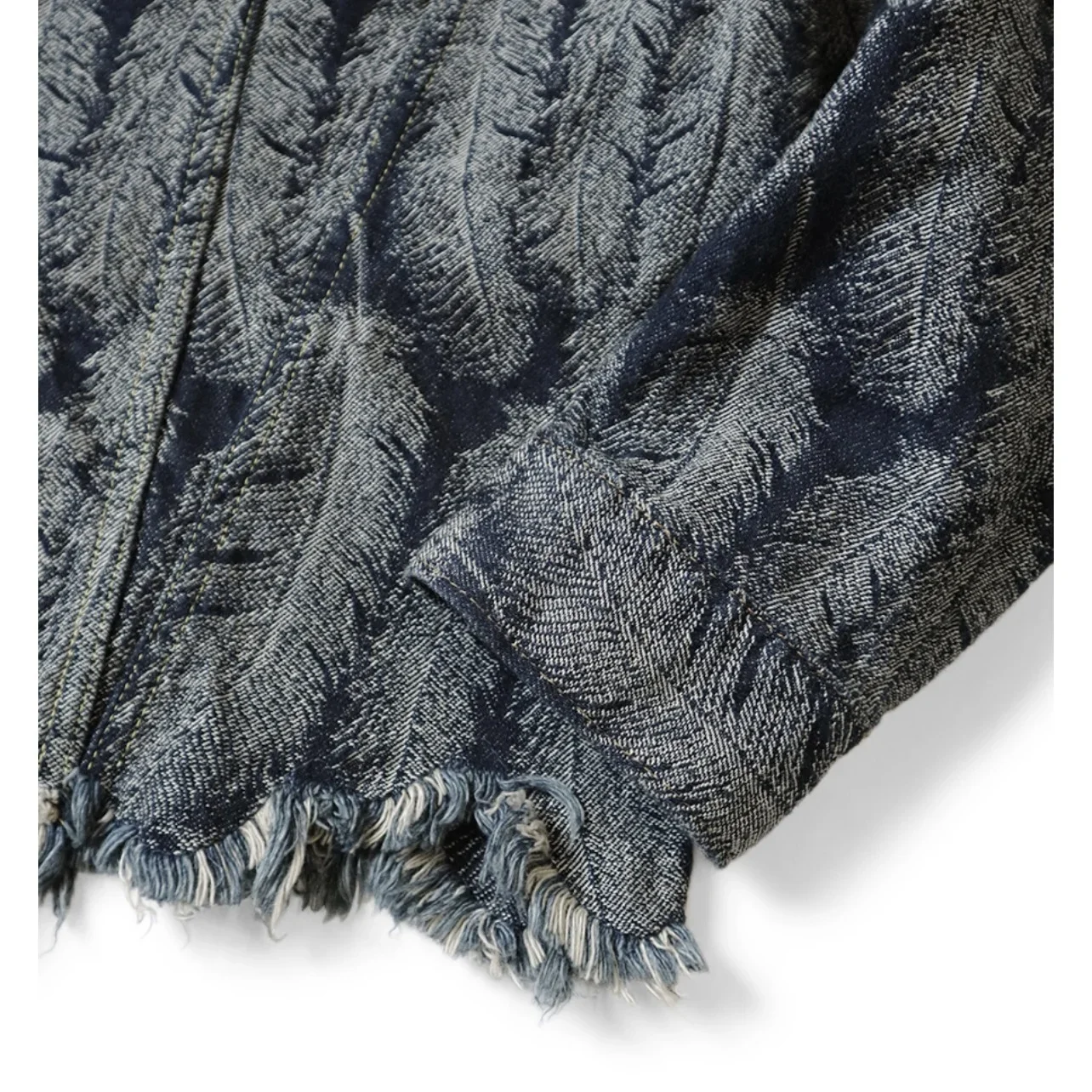 Мужская/женская джинсовая куртка с длинным рукавом и кисточками