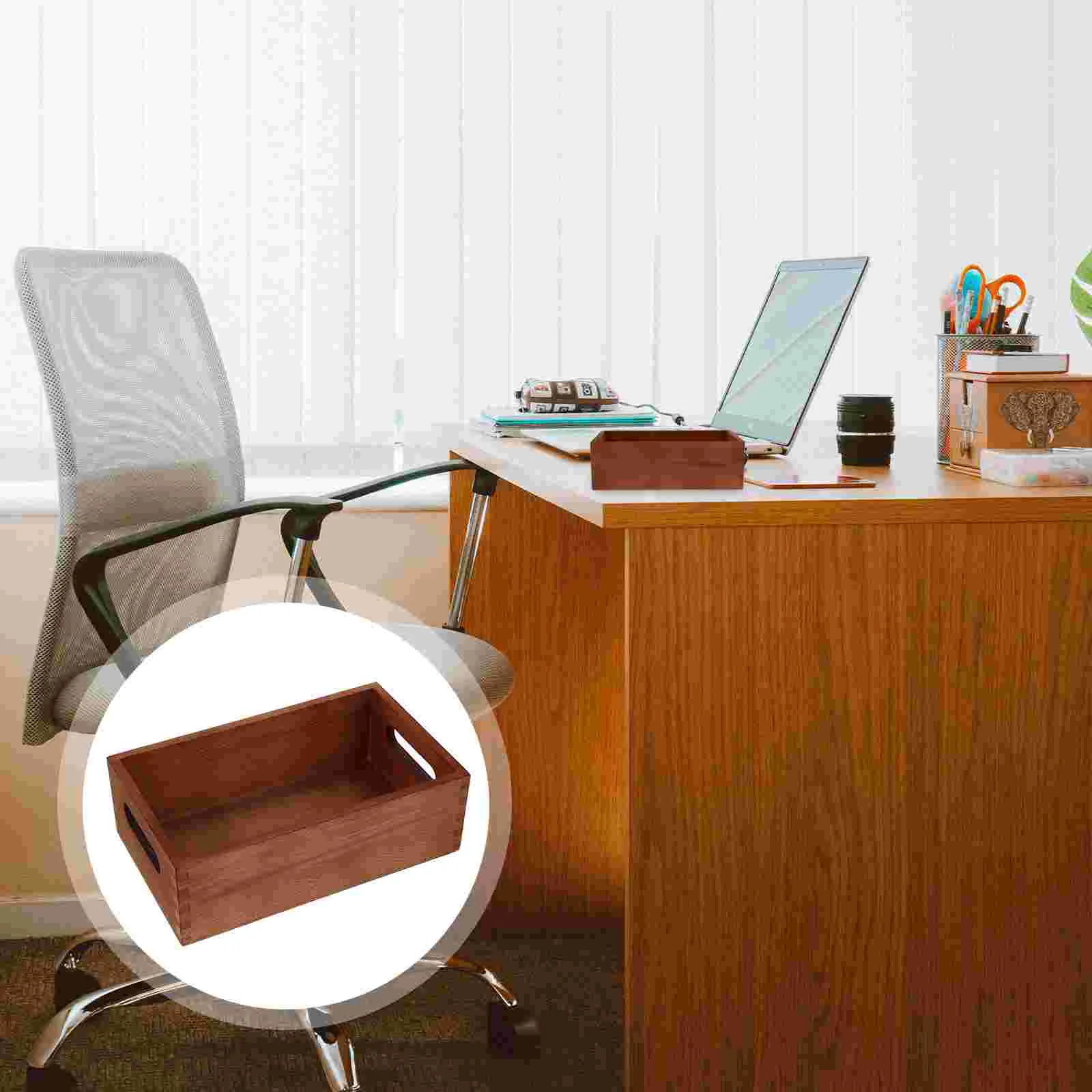 

Storage Crate Wooden Box Large Pouch Small Crates Sundries Organizer Office Display For