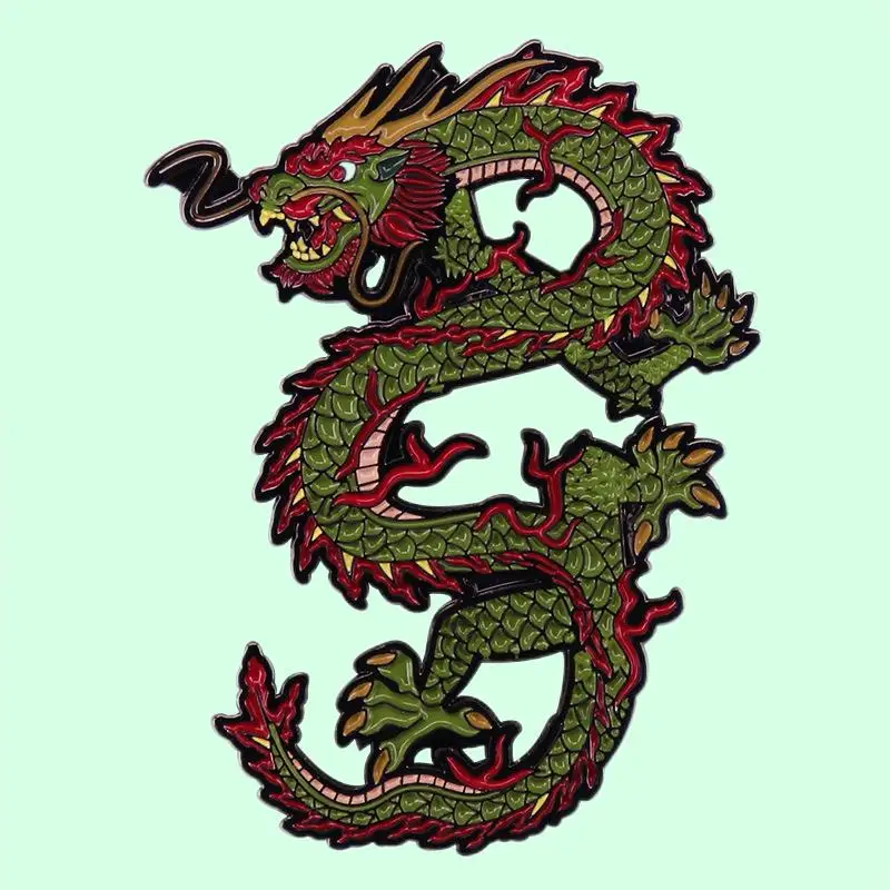 

Chinese Dragon Brooch Mythical Creature Enamel Pin Coat Backpack Ornament Clothing Lapel Brooch Exquisite Badge Fashion Jewelry