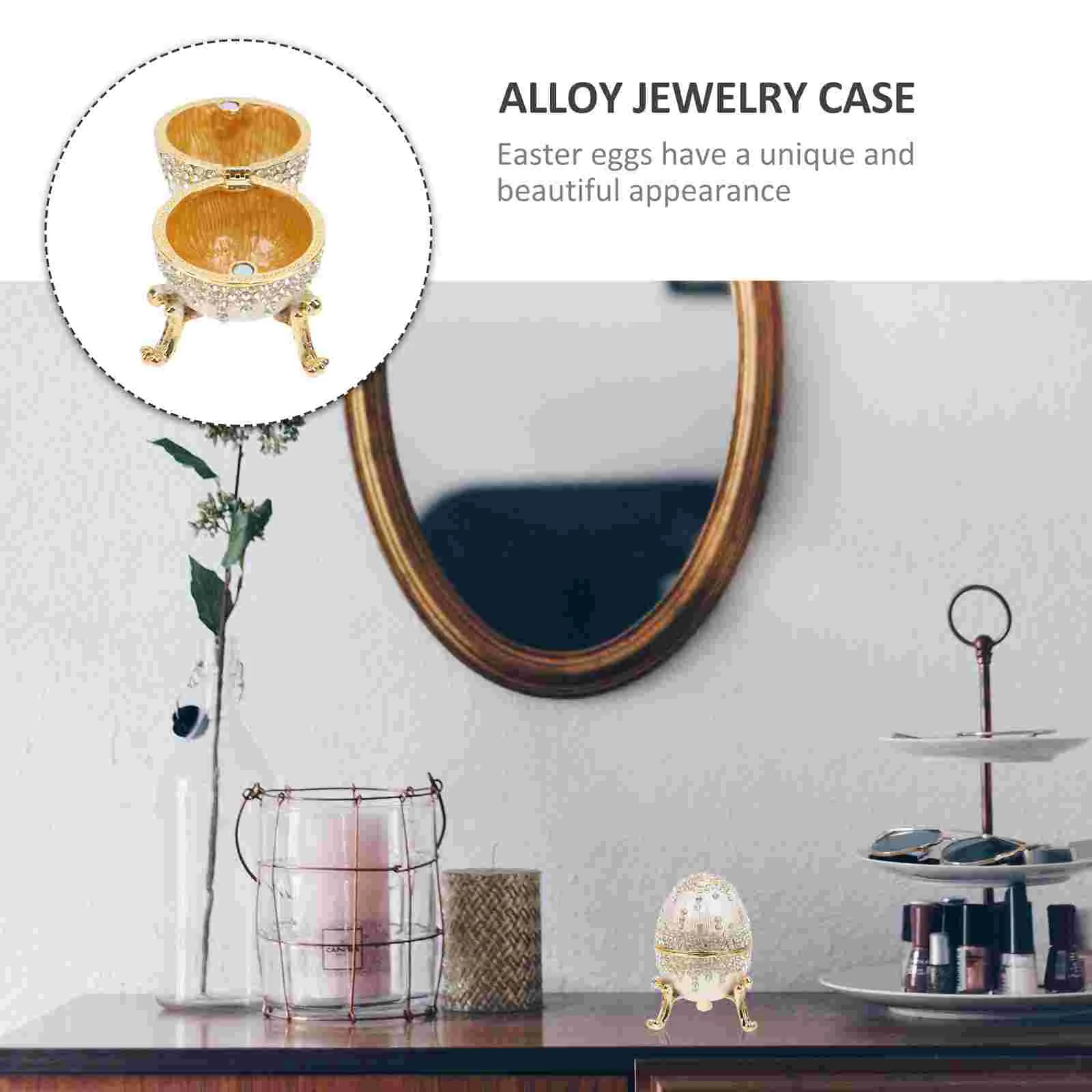 Egg Box Jewelry Trinket Container Enameled Faberge Organizer Vintage Ornament Easter Gift Enamel Collection Holder Shape Day