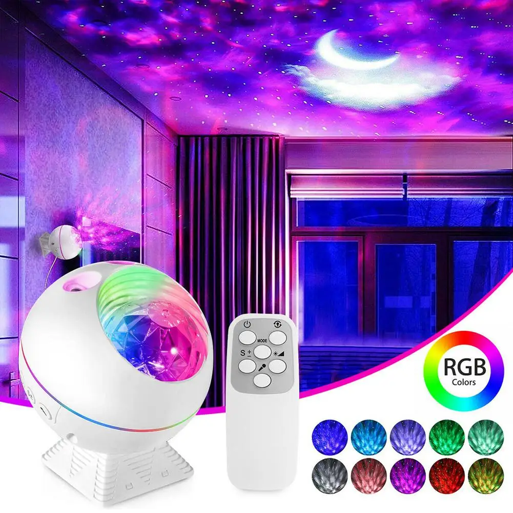 

3 In 1 LED Galaxy Starry Sky Projector Night Light 40 Modes Voice Control RGB Atmosphere Lamp Kids Bedroom Decor Nightlights